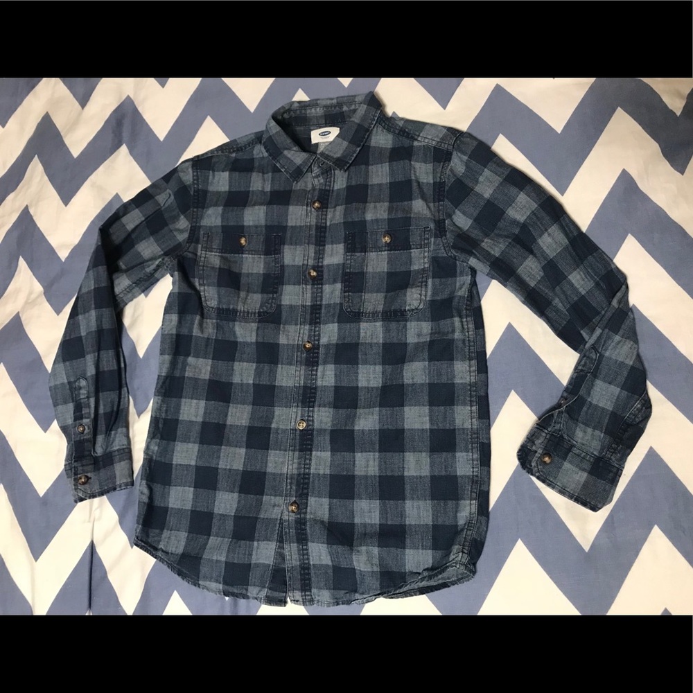 Boys XL 14/16 Two tone denim button down shirt